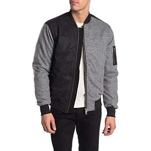 New Wesc Mumel Men Wool Bomber US M Gray Black Colorblock Flannel Jacket Unisex